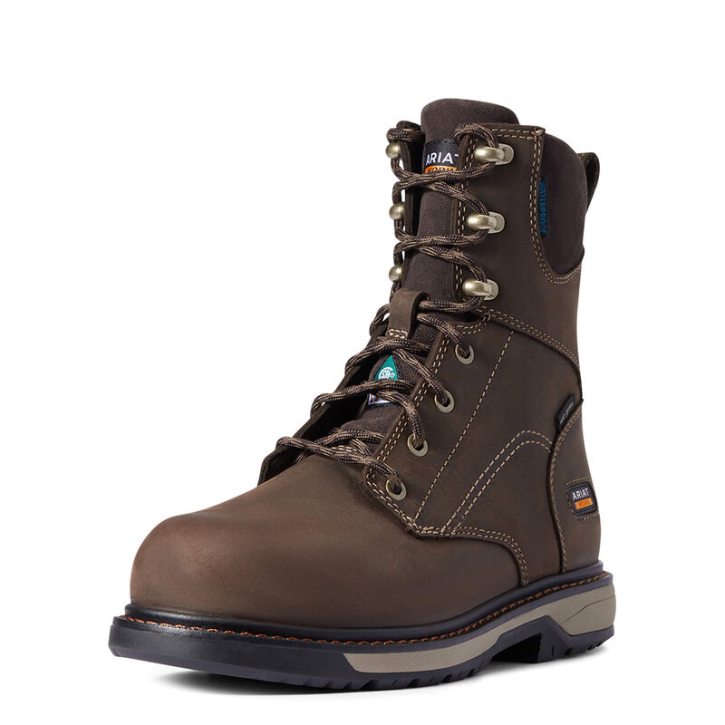 Botas De Trabajo Ariat Riveter 8 Csa Glacier Grip Waterproof 400g Composite Toe Marrones Oscuro Muje